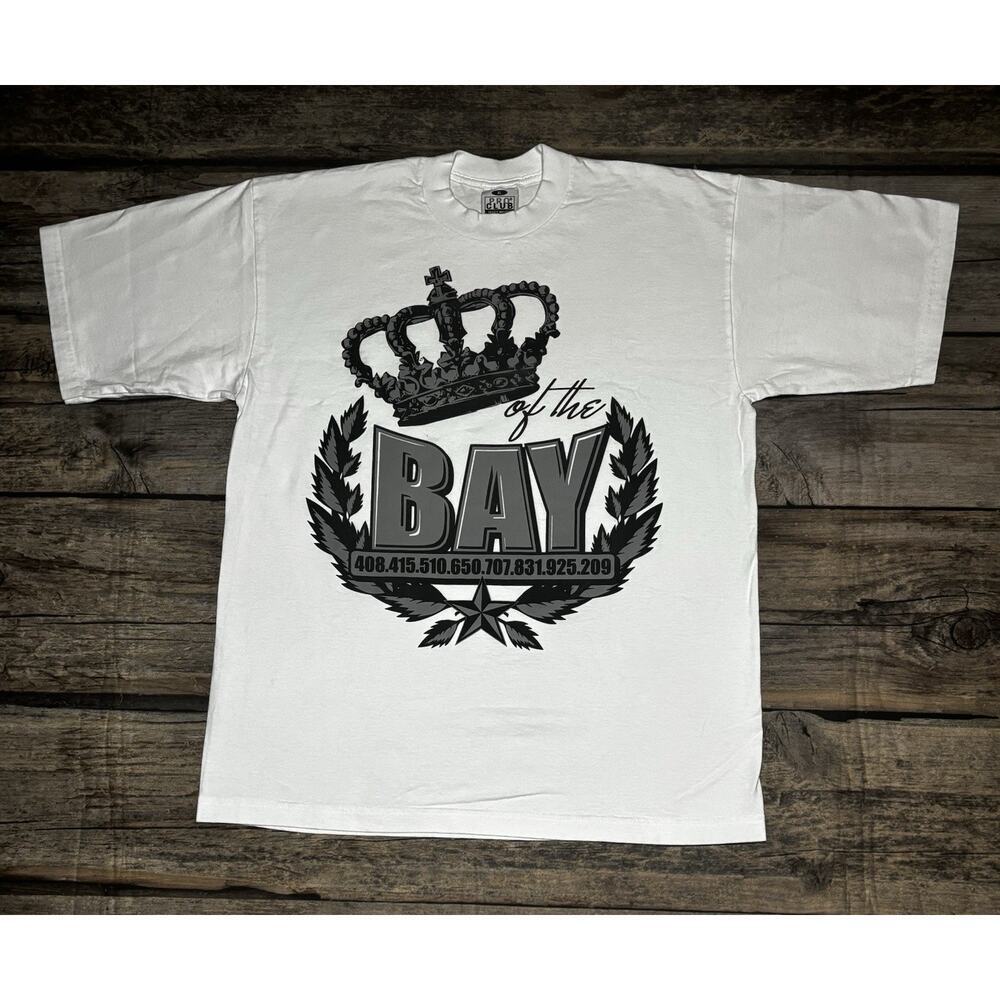 Pro Club “King of the Bay” Graphic T-Shirt White Streetwear Rap Tee Mens XL